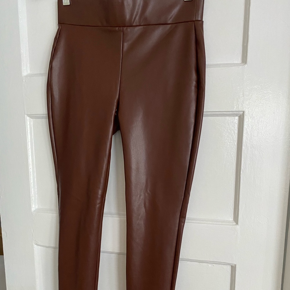 Loft Brown Faux Leather Leggings
